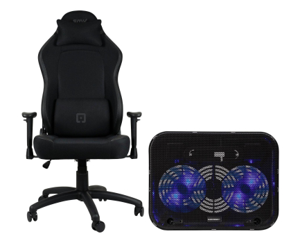 Fotel gamingowy SMX Fotel gamingowy Askja + Devi podstawka chłodząca pod laptopa